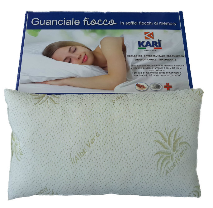 Guanciale Memory Aloe Vera naturale e ipoallergico misura 70x40 cm Guanciale Memory Aloe Vera naturale e ipoallergico misura 70x40 cm