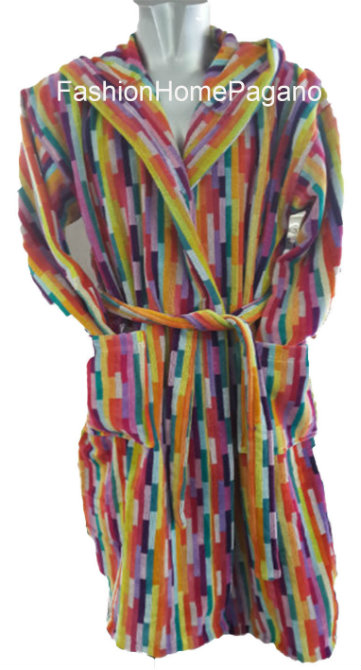 Accappatoio unisex con cappuccio in spugna idrofila puro cotone Accappatoio unisex con cappuccio in spugna idrofila puro cotone