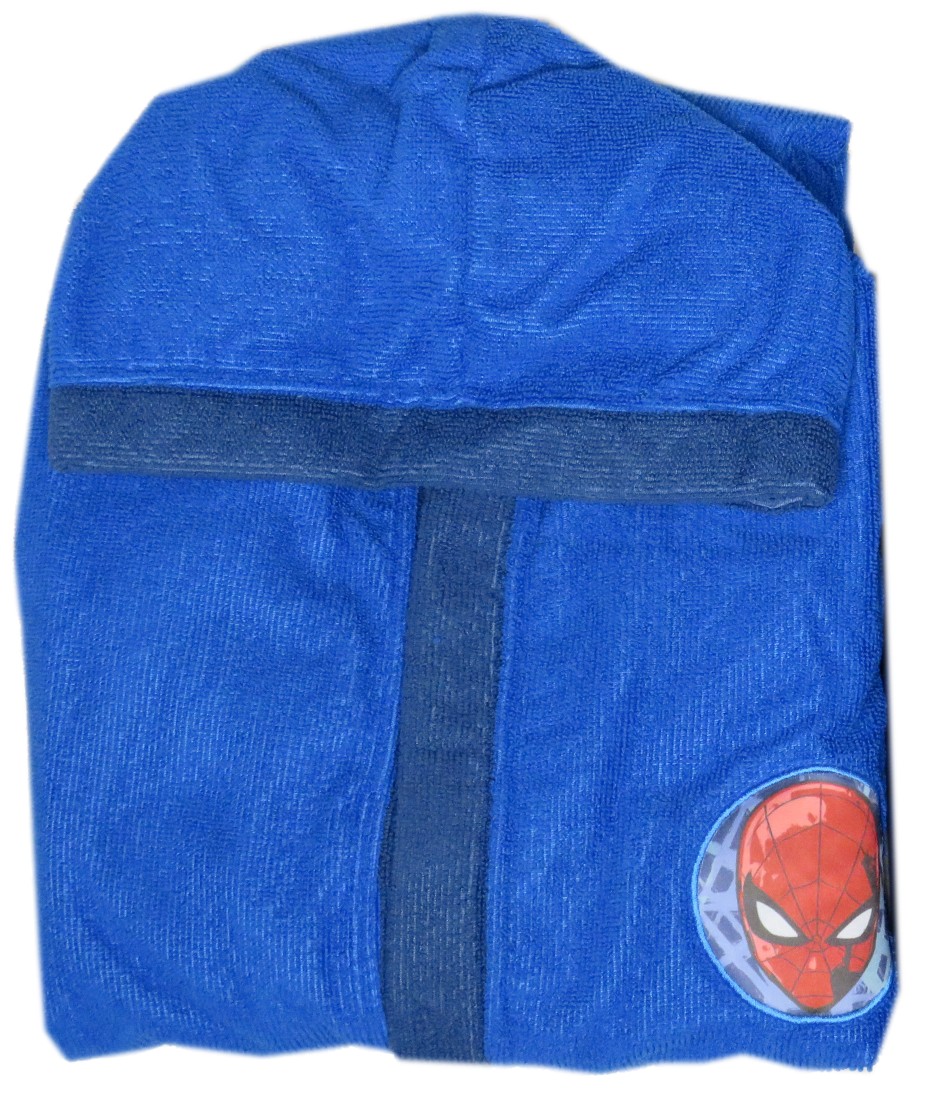 Accappatoio con cappuccio di spiderman 7/8 anni per bambini in microfibra Accappatoio con cappuccio di spiderman 7/8 anni per bambini in microfibra