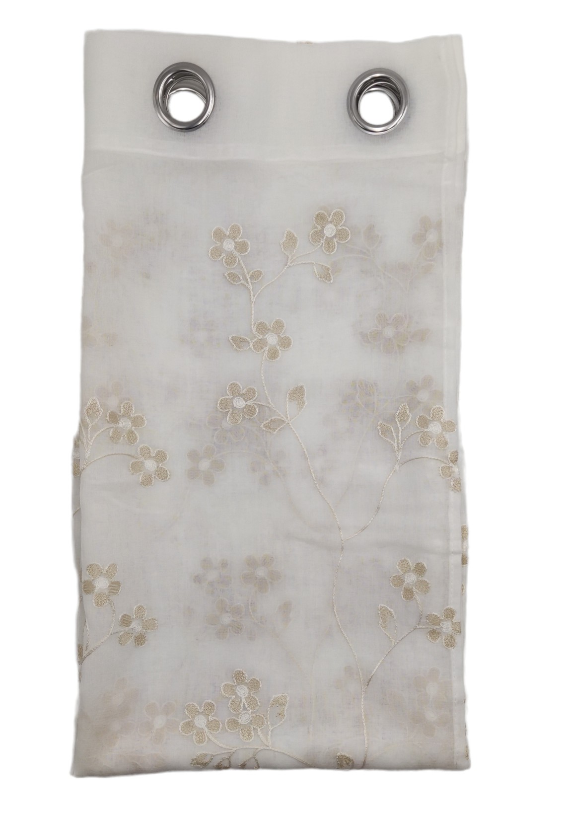 Pannello tenda arredo con anelli fiorellini semitraparente Ginevra 140x280 cm - Foto 6 di 9