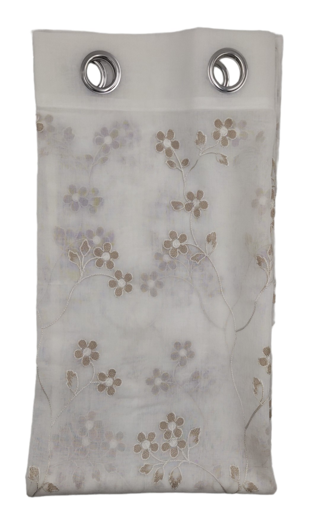 Pannello tenda arredo con anelli fiorellini semitraparente Ginevra 140x280 cm - Foto 8 di 9