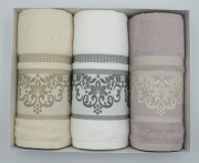 Set asciugamani bagno spugna in cotone 3 viso e 3 ospiti Botticelli Home