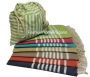 Telo mare 85x190 cm in puro cotone con sacca abbinata 40x40 cm