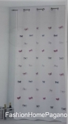 Pannello tenda con borchie ricamato disegno farfalle 140x280 cm