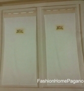 Coppia tendina a vetro finestra con asole color panna 60x150 cm Linea Oro